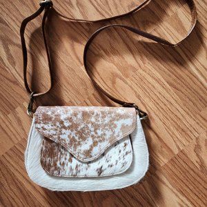 Genuine Handmade Cowhide Leather Flip Top Crossbody Bag